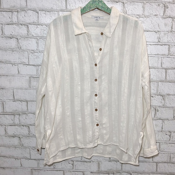 O’Neill Aria long sleeve button down cotton shirt top - Picture 2 of 8